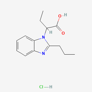 molecular formula C14H19ClN2O2 B1527083 2-(2-Propyl-1H-benzimidazol-1-yl)butanoic acid hydrochloride CAS No. 1349708-62-8
