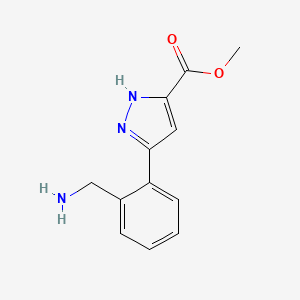 molecular formula C12H13N3O2 B15270840 Methyl 5-(2-(aminomethyl)phenyl)-1H-pyrazole-3-carboxylate 