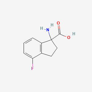 molecular formula C10H10FNO2 B1527086 1-Amino-4-Fluor-2,3-Dihydro-1H-inden-1-carbonsäure CAS No. 1270435-39-6