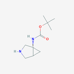 molecular formula C10H18N2O2 B1527089 (R)-1-(Boc-氨基)-3-氮杂双环[3.1.0]己烷 CAS No. 1250883-73-8