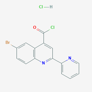 molecular formula C15H9BrCl2N2O B1527098 6-Bromo-2-(pyridin-2-yl)quinoline-4-carbonyl chloride hydrochloride CAS No. 1203335-92-5