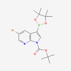 molecular formula C18H24BBrN2O4 B1527114 叔丁基 5-溴-3-(4,4,5,5-四甲基-1,3,2-二氧杂硼环-2-基)-1H-吡咯并[2,3-B]吡啶-1-羧酸酯 CAS No. 1025719-14-5