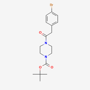 molecular formula C17H23BrN2O3 B1527115 4-(4-Boc-piperazinocarbonylmethyl)-1-bromobenzene CAS No. 1007210-75-4