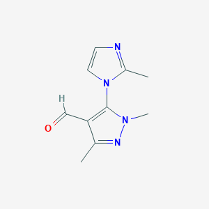 1,3-Dimethyl-5-(2-methyl-1H-imidazol-1-YL)-1H-pyrazole-4-carbaldehyde