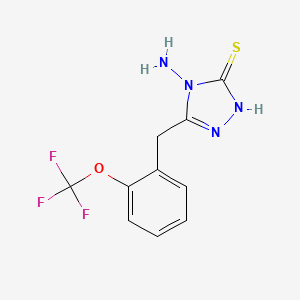 molecular formula C10H9F3N4OS B1527136 4-氨基-5-[2-(三氟甲氧基)苄基]-4H-1,2,4-三唑-3-硫醇 CAS No. 1338495-05-8