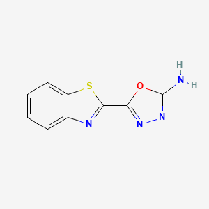 molecular formula C9H6N4OS B1527139 5-(1,3-Benzothiazol-2-yl)-1,3,4-oxadiazol-2-amine CAS No. 1350988-83-8