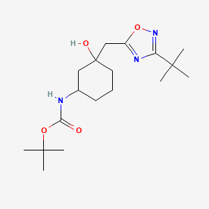 tert-Butyl N-{3-[(3-tert-butyl-1,2,4-oxadiazol-5-yl)methyl]-3-hydroxycyclohexyl}carbamate