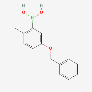 molecular formula C14H15BO3 B1527161 5-(Benzyloxy)-2-methylphenylboronic acid CAS No. 1451391-56-2
