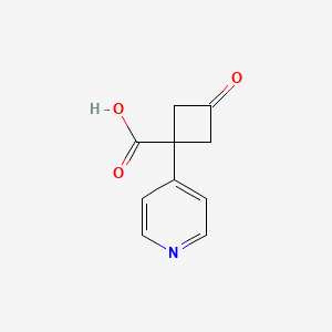 3-Oxo-1-(pyridin-4-yl)cyclobutane-1-carboxylic acid