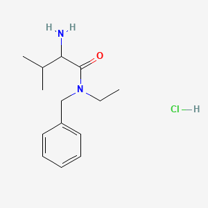 molecular formula C14H23ClN2O B1527180 2-Amino-N-benzyl-N-ethyl-3-methylbutanamide hydrochloride CAS No. 1236272-31-3