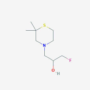 molecular formula C9H18FNOS B15271823 1-(2,2-Dimethylthiomorpholin-4-yl)-3-fluoropropan-2-ol 