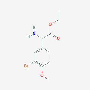 molecular formula C11H14BrNO3 B15271841 Ethyl 2-amino-2-(3-bromo-4-methoxyphenyl)acetate 