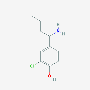 molecular formula C10H14ClNO B15271846 4-(1-Aminobutyl)-2-chlorophenol 