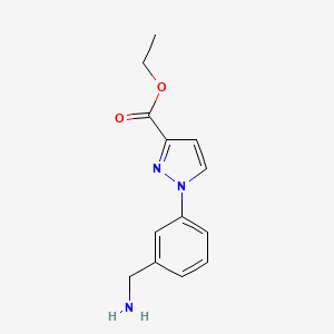 molecular formula C13H15N3O2 B15271924 Ethyl 1-(3-(aminomethyl)phenyl)-1H-pyrazole-3-carboxylate 