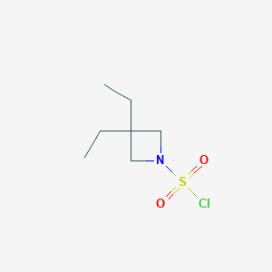 molecular formula C7H14ClNO2S B15271926 3,3-Diethylazetidine-1-sulfonyl chloride 