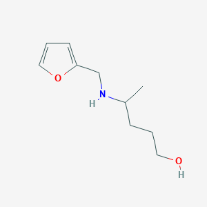 molecular formula C10H17NO2 B15271965 4-[(Furan-2-ylmethyl)amino]pentan-1-ol 