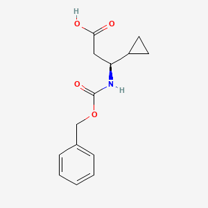 molecular formula C14H17NO4 B15271996 (3S)-3-{[(benzyloxy)carbonyl]amino}-3-cyclopropylpropanoic acid 