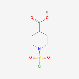 molecular formula C6H10ClNO4S B15272020 1-(Chlorosulfonyl)piperidine-4-carboxylic acid 