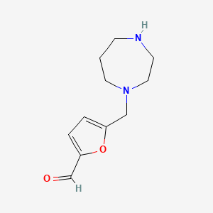 molecular formula C11H16N2O2 B15272054 5-(1,4-Diazepan-1-ylmethyl)furan-2-carbaldehyde 