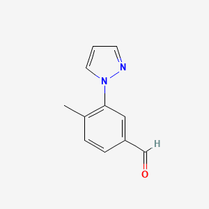 molecular formula C11H10N2O B15272104 4-Methyl-3-(1H-pyrazol-1-yl)benzaldehyde 