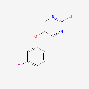 molecular formula C10H6ClFN2O B15272120 2-Chloro-5-(3-fluorophenoxy)pyrimidine 