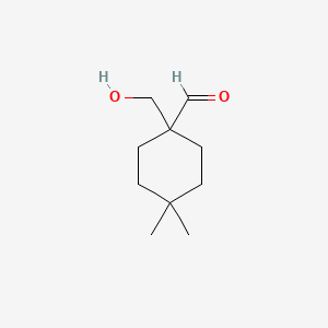 molecular formula C10H18O2 B15272124 1-(Hydroxymethyl)-4,4-dimethylcyclohexane-1-carbaldehyde 