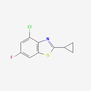 molecular formula C10H7ClFNS B15272140 4-Chloro-2-cyclopropyl-6-fluoro-1,3-benzothiazole 