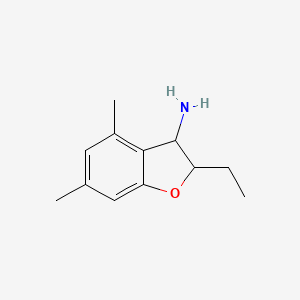 molecular formula C12H17NO B15272177 2-Ethyl-4,6-dimethyl-2,3-dihydro-1-benzofuran-3-amine 