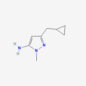 molecular formula C8H13N3 B1527219 3-(cyclopropylmethyl)-1-methyl-1H-pyrazol-5-amine CAS No. 1249335-32-7