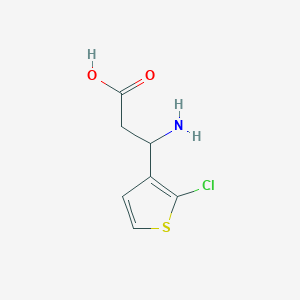 molecular formula C7H8ClNO2S B15272194 3-Amino-3-(2-chlorothiophen-3-YL)propanoic acid 