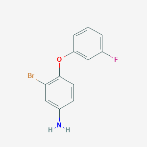 molecular formula C12H9BrFNO B1527223 3-Bromo-4-(3-fluorophenoxy)aniline CAS No. 1250486-42-0