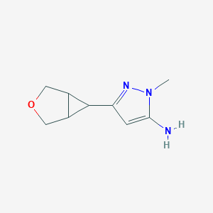 molecular formula C9H13N3O B15272230 1-Methyl-3-{3-oxabicyclo[3.1.0]hexan-6-yl}-1H-pyrazol-5-amine 