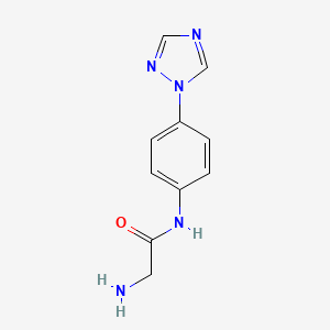 molecular formula C10H11N5O B15272233 2-Amino-N-[4-(1H-1,2,4-triazol-1-yl)phenyl]acetamide 