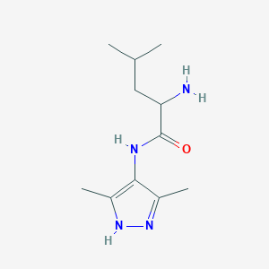 molecular formula C11H20N4O B15272241 2-amino-N-(3,5-dimethyl-1H-pyrazol-4-yl)-4-methylpentanamide 