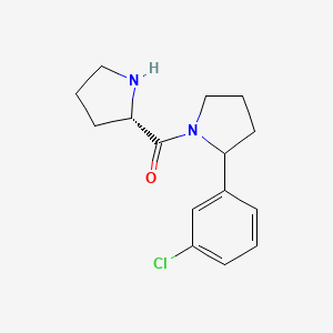 molecular formula C15H19ClN2O B15272263 2-(3-Chlorophenyl)-1-[(2S)-pyrrolidine-2-carbonyl]pyrrolidine 