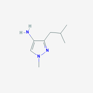 molecular formula C8H15N3 B15272296 1-Methyl-3-(2-methylpropyl)-1H-pyrazol-4-amine 