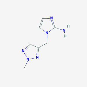 molecular formula C7H10N6 B15272310 1-[(2-Methyl-2H-1,2,3-triazol-4-yl)methyl]-1H-imidazol-2-amine 