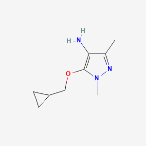 molecular formula C9H15N3O B15272333 5-(cyclopropylmethoxy)-1,3-dimethyl-1H-pyrazol-4-amine 