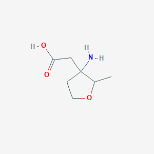 molecular formula C7H13NO3 B15272348 2-(3-Amino-2-methyloxolan-3-yl)acetic acid 