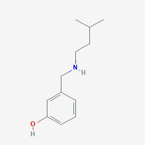 molecular formula C12H19NO B15272360 3-{[(3-Methylbutyl)amino]methyl}phenol 