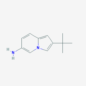 molecular formula C12H16N2 B15272389 2-tert-Butylindolizin-6-amine 