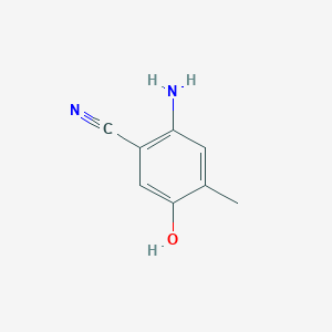 molecular formula C8H8N2O B15272454 2-Amino-5-hydroxy-4-methylbenzonitrile 