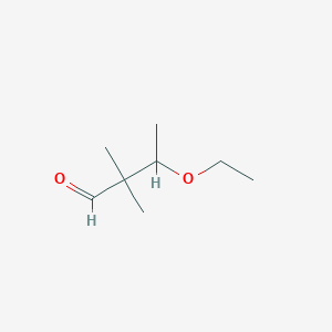 molecular formula C8H16O2 B15272468 3-Ethoxy-2,2-dimethylbutanal 