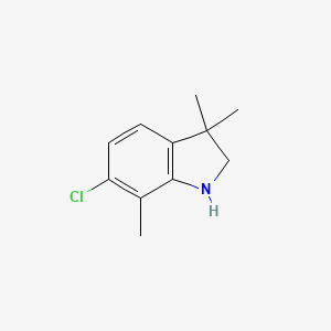 molecular formula C11H14ClN B15272520 6-chloro-3,3,7-trimethyl-2,3-dihydro-1H-indole 