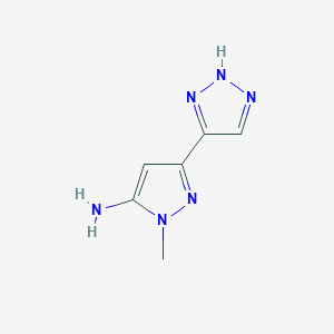 molecular formula C6H8N6 B15272597 1-Methyl-3-(1H-1,2,3-triazol-4-YL)-1H-pyrazol-5-amine 