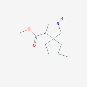 molecular formula C12H21NO2 B15272603 Methyl 7,7-dimethyl-2-azaspiro[4.4]nonane-4-carboxylate 