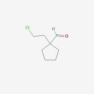 molecular formula C8H13ClO B15272673 1-(2-Chloroethyl)cyclopentane-1-carbaldehyde 