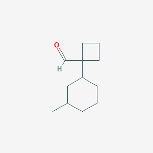 molecular formula C12H20O B15272674 1-(3-Methylcyclohexyl)cyclobutane-1-carbaldehyde 