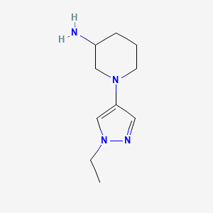 molecular formula C10H18N4 B15272679 1-(1-ethyl-1H-pyrazol-4-yl)piperidin-3-amine 