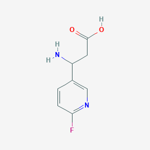 molecular formula C8H9FN2O2 B15272696 3-Amino-3-(6-fluoropyridin-3-yl)propanoic acid 